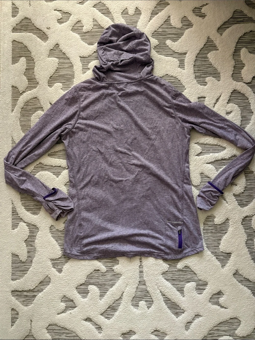 Nike Purple Lightweight Hooded Long Sleeve Top